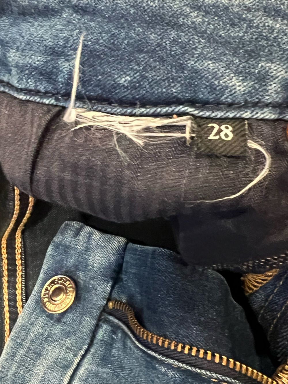 7 For All Mankind B(air) Kimmie Straight Leg Jeans Size 28 Wiskering Detail - Picture 9 of 14